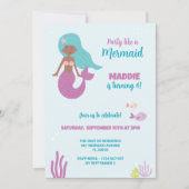 ブラックマーメイド誕生日パーティーの招待 招待状 (正面)
