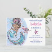 ブラックマーメイド誕生日パーティーの招待 招待状 (スタンド正面)