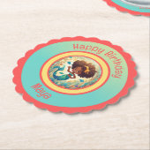 ブラックマーメイド誕生日 ペーパーコースター (アングル)