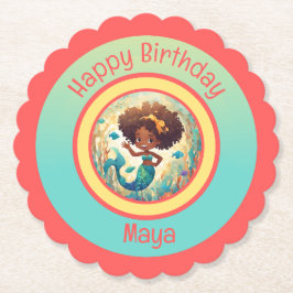 ブラックマーメイド誕生日 ペーパーコースター