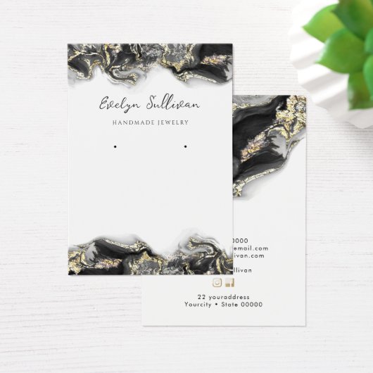 ブラックマーリングデザインジュエリー表示カード (デスク)