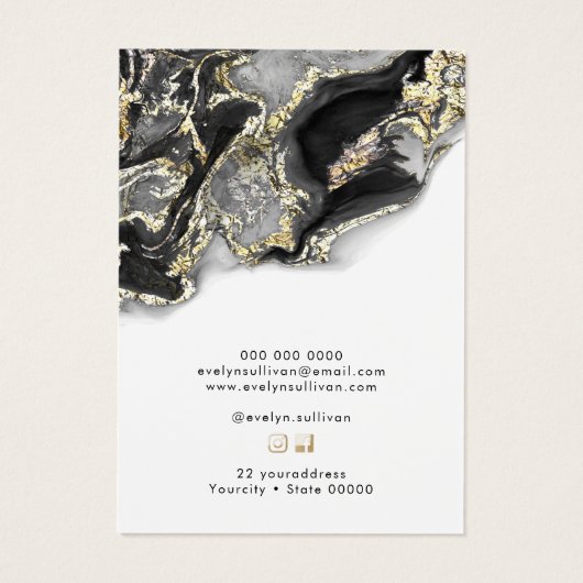 ブラックマーリングデザインジュエリー表示カード (裏面)