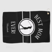 ブラックマ最高のマホームプロゴルファーのスポーツモノグラム女性 ゴルフタオル (横)