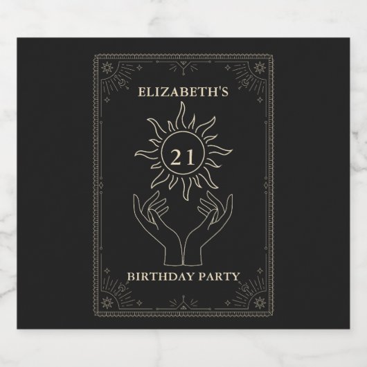 ブラックミスティックアストロロジースター21誕生日 ビールラベル (シングルラベル)