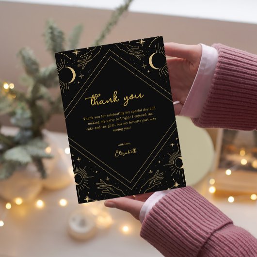 ブラックミスティック占星術ムーンサンキューカード 招待状