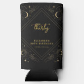 ブラックミスティック占星術ムーン30歳の誕生日 スリム缶クーラー (裏面)