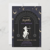 ブラックミスティック射手座〔占星術の〕十二宮図21st誕生日 招待状 (正面)