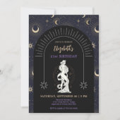 ブラックミスティック《星座》乙女座〔占星術の〕十二宮図21st誕生日 招待状 (正面)