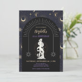 ブラックミスティック《星座》乙女座〔占星術の〕十二宮図21st誕生日 招待状 (スタンド正面)