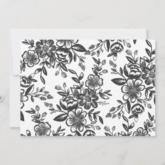 ブラックミニマはっきりしたリストタイポグラフィフォトコラージュ セーブザデート (裏面)