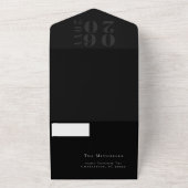 ブラックミニマはっきりしたリスト結婚タイプ オールインワン招待状 (外側)