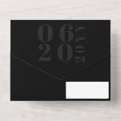 ブラックミニマはっきりしたリスト結婚タイプ オールインワン招待状 (裏面)