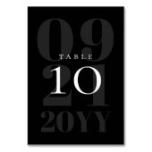 ブラックミニマはっきりしたリスト結婚タイプ テーブルナンバー (正面)