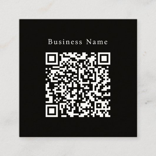 ブラックミニマエレガントリストカスタムのQRコード スクエア名刺 (正面)