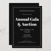 ブラックミニマエレガントリストビジネス企業のイベント 招待状 (正面/裏面)