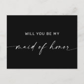 ブラックミニマエレガントリストメイド・オブ・オーナー（花嫁付き添い人）案 ポストカード (正面)