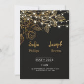 ブラックミニマエレガントリスト結婚式招待状 招待状 (正面)