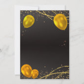 ブラックミニマエレガントリスト結婚式招待状 招待状 (裏面)