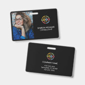 ブラックミニマスタイリッシュリスト企業の従業員の写真ID バッジ (表裏)