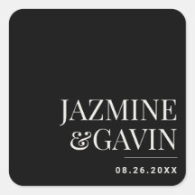 ブラックミニマモダンラパーソナライズされたム結婚リスト