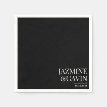 ブラックミニマモダンラパーソナライズされたム結婚リスト