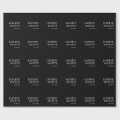 ブラックミニマモダンラパーソナライズされたム結婚リスト ラッピングペーパー (フラット)