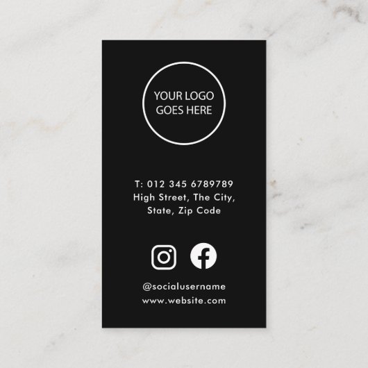 ブラックミニマモダンリストありがとう 割引カード (裏面)