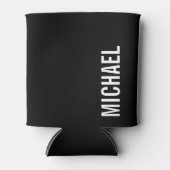 ブラックミニマモダンリストの名パーソナライズされた前 缶クーラー (正面)