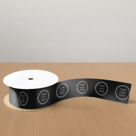 ブラックミニマモダンリストカスタムロゴのビジネスギフト サテンリボン