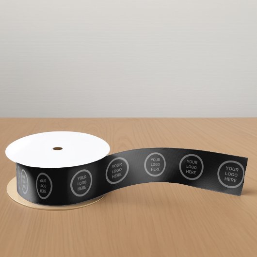 ブラックミニマモダンリストカスタムロゴのビジネスギフト サテンリボン