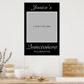 ブラックミニマモダンリストクインセアニラ写真プロップ ポスター (キッチン)