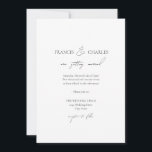 ブラックミニマモダンリストクラシック結婚式招待状 招待状<br><div class="desc">白黒ミニマルモダンリストクラシック結婚式招待状。手書きクラシックスクリプトとクラシックとコンテキスモダントを組み合わせた文字ブロックとプレーンモダン。背中が黒い。レイアウトを改訂および編集するには、クリックそのレイアウトをパーソナライズ、編集する一度に複数のセクションを選択して移動するには、Cntlを使用する。</div>
