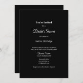 ブラックミニマモダンリストブライダルシャワー招待 招待状 (正面/裏面)