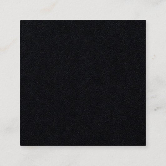 ブラックミニマモダンリストプロフェッショナルプレーンスクエア スクエア名刺 (裏面)