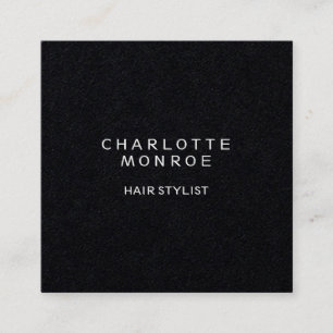 ブラックミニマモダンリストプロフェッショナル正方形シェイプ スクエア名刺
