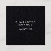 ブラックミニマモダンリストプロフェッショナル正方形シェイプ スクエア名刺 (正面)