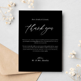 ブラックミニマモダンリスト書結婚道 サンキューカード