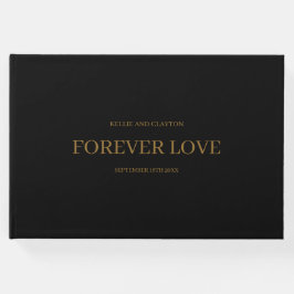 ブラックミニマモダンリスト結婚ズゲストブック ゲストブック