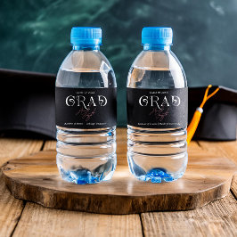 ブラックミニマモダンリスト |卒業パーティー ペットボトルラベル