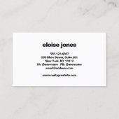 ブラックミニマモダンリスト 名刺 (裏面)