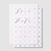 ブラックミニマリストのスクリプト結婚式の日付を保存 ベラム紙招待状 (オフセット (招待状))