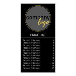 ブラックミニマリストのビジネスロゴのブランド価格表 ポスター