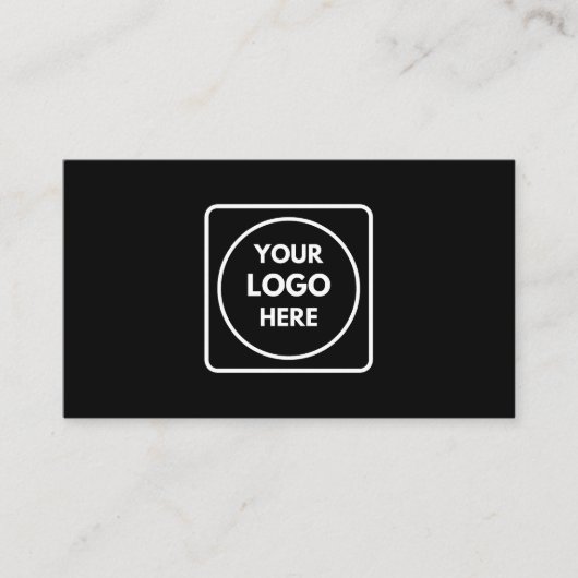 ブラックミニマリストカード | カスタム企業のロゴ 名刺 (正面)