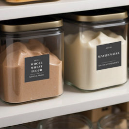 ブラックミニマリストキッチンパントリー食品保管ラベル シール