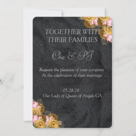 ブラックミニマリストクラシックウェディング 招待状