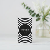 ブラックミニマリストサークル幾何学的ソーシャルメディア 名刺 (スタンド正面)