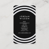 ブラックミニマリストサークル幾何学的ソーシャルメディア 名刺 (裏面)