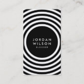 ブラックミニマリストサークル幾何学的ソーシャルメディア 名刺 (正面)