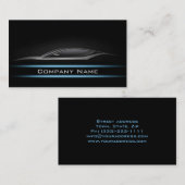 ブラックミニマリストシアンラインカーの明るいレイアウト 名刺 (正面/裏面)