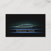 ブラックミニマリストシアンラインカーの暗いレイアウト 名刺 (正面)